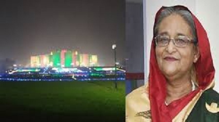সংসদের আলোকসজ্জা ঘুরে দেখলেন প্রধানমন্ত্রী