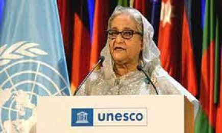 বৃহস্পতিবার (১১ নভেম্বর) ইউনেসকো সদর দপ্তরের ইউনেসকো-বাংলাদেশ বঙ্গবন্ধু শেখ মুজিবুর রহমান ইন্টারন্যাশনাল প্রাইজ ফর ক্রিয়েটিভ ইকোনমি পুরস্কার বিতরণী অনুষ্ঠানে ভাষণে প্রধানমন্ত্রী