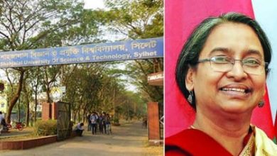 শাহজালাল বিজ্ঞান ও প্রযুক্তি বিশ্ববিদ্যালয়ের চলমান সংকট নিরসনের জন্য শিক্ষামন্ত্রী ড. দীপু মনি সিলেটে পৌঁছেছেন। শুক্রবার (১১ ফেব্রুয়ারি) সকাল ৮টা ৫০ মিনিটে তিনি বিমানযোগে ওসমানী আন্তর্জাতিক বিমানবন্দরে আসেন। এ সময় সিলেট জেলা ও মহানগর আওয়ামী লীগের নেতাকর্মীসহ সংশ্লিষ্টরা তাকে ফুলেল শুভেচ্ছা জানান। এ সময় শিক্ষা উপমন্ত্রী মহিবুল হাসান চৌধুরী নওফেল ও প্রবাসী কল্যাণ মন্ত্রী ইমরান আহমেদ তার সঙ্গে ছিলেন।