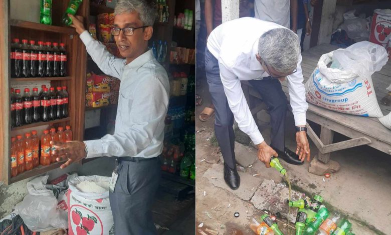 মেয়াদ উত্তীর্ণ পণ্য রাখার দায়ে ৫ ব্যবসায়ী প্রতিষ্ঠানকে জরিমানা