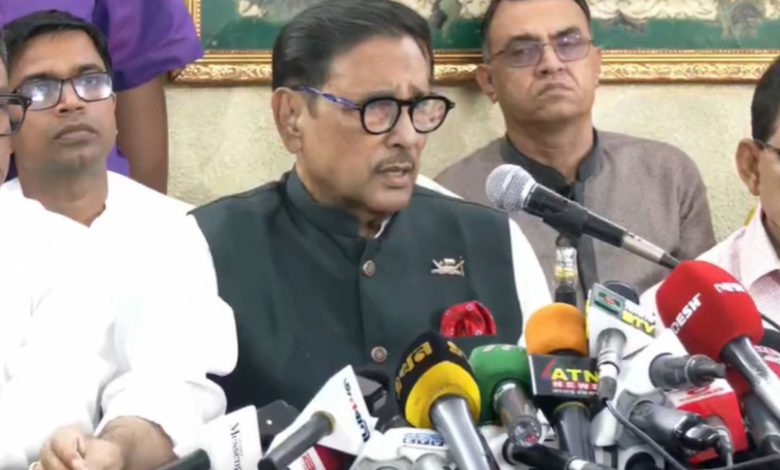 উপজেলা নির্বাচন মন্ত্রী-এমপির স্বজনরা প্রার্থিতা প্রত্যাহার না করলে ব্যবস্থা: ওবায়দুল কাদের